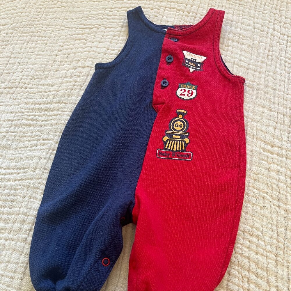Vintage Red & Blue Genuine Rail Romper - 6m